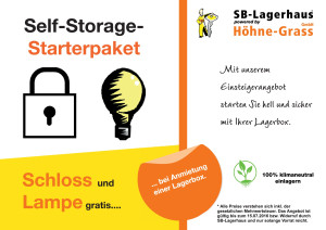 Self-Storage-Angebot für Neukunden des SB-Lagerhauses Mainz-Mombach
